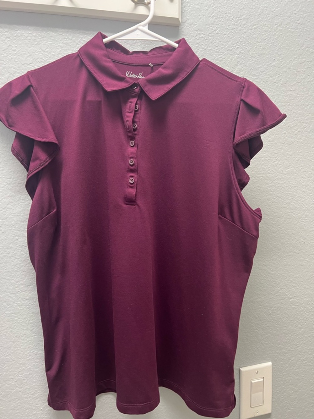 Walter Hagen Burgundy Sleeveless Polo Short